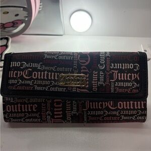 Juicy Couture Black and Pink Logo Wallet